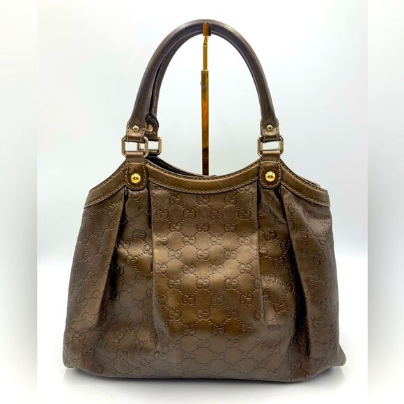 Auth GUCCI Guccisima Bronze Metallic Sukey Handbag Preloved Excellent Condition. - Picture 5 of 13